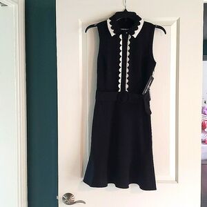 Brand New With Tags, Karl Lagerfeld Black Scuba Crepe A-line Dress, Size 2